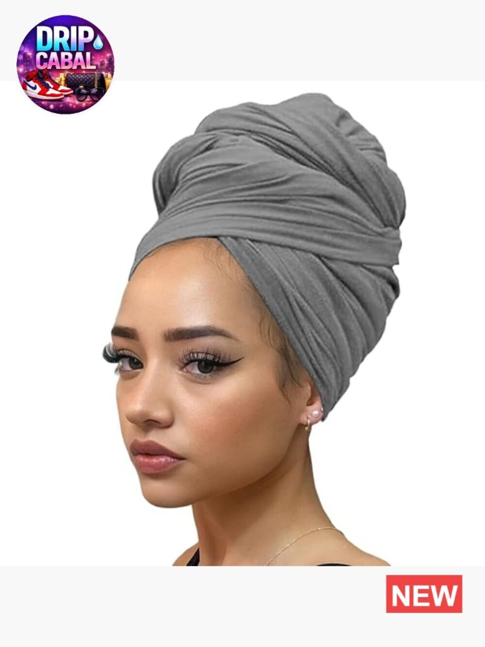 Satin Head Wrap Scarf Shawl Stretch Turban Solid Color Hair Accessory